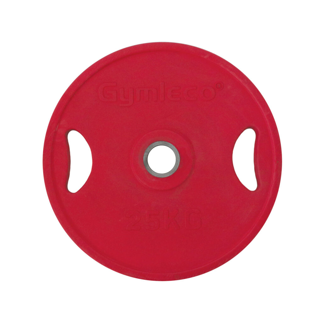 423 25 kg weight plate with handles viktplatta med handtag colored färgade gymleco