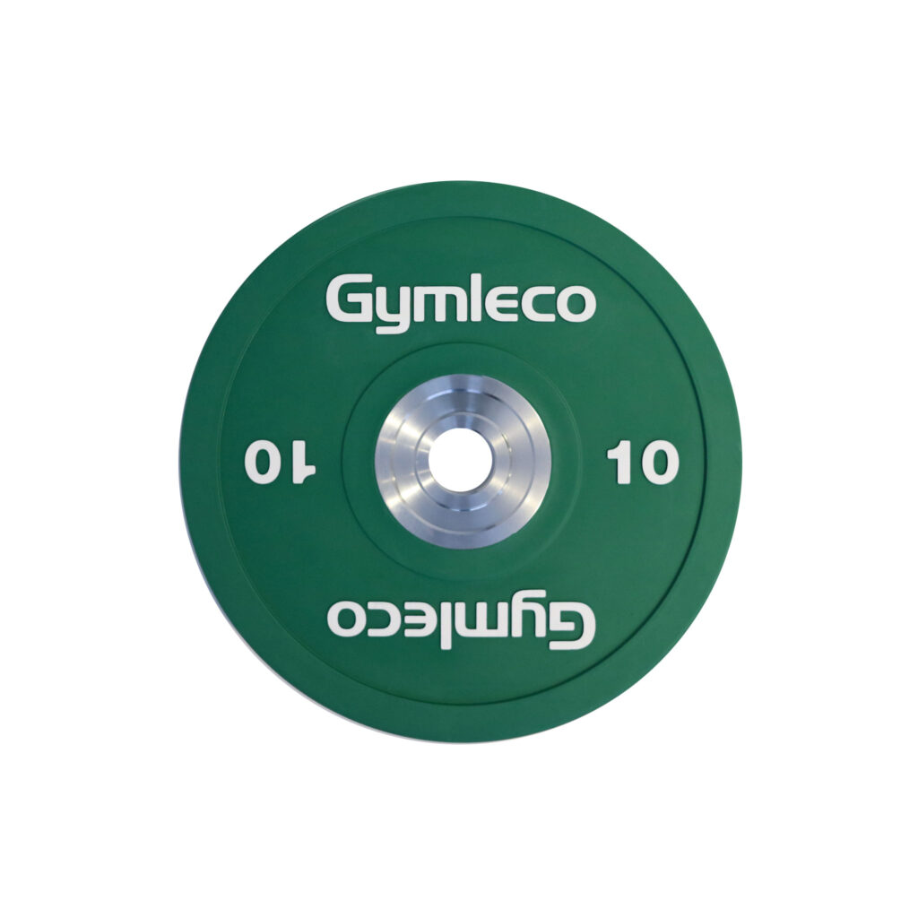 824C Gymleco Träningsvikter i gummi, viktskivor i färg, 10kg