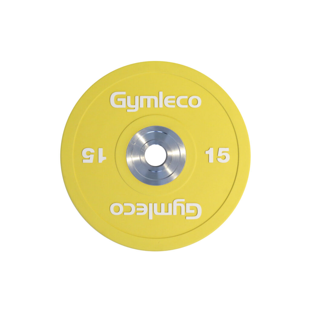 824C Gymleco Träningsvikter i gummi, viktskivor i färg, 15kg