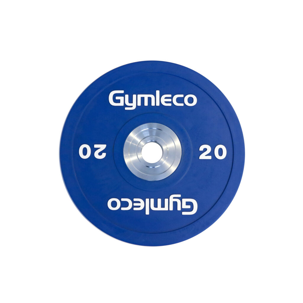 824C Gymleco Träningsvikter i gummi, viktskivor i färg, 20kg