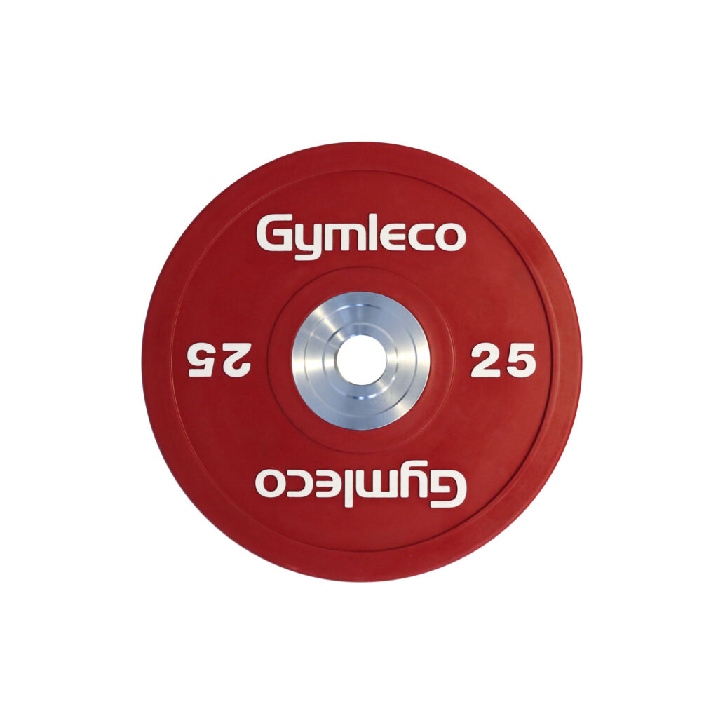 824C Gymleco Träningsvikter i gummi, viktskivor i färg, 25kg