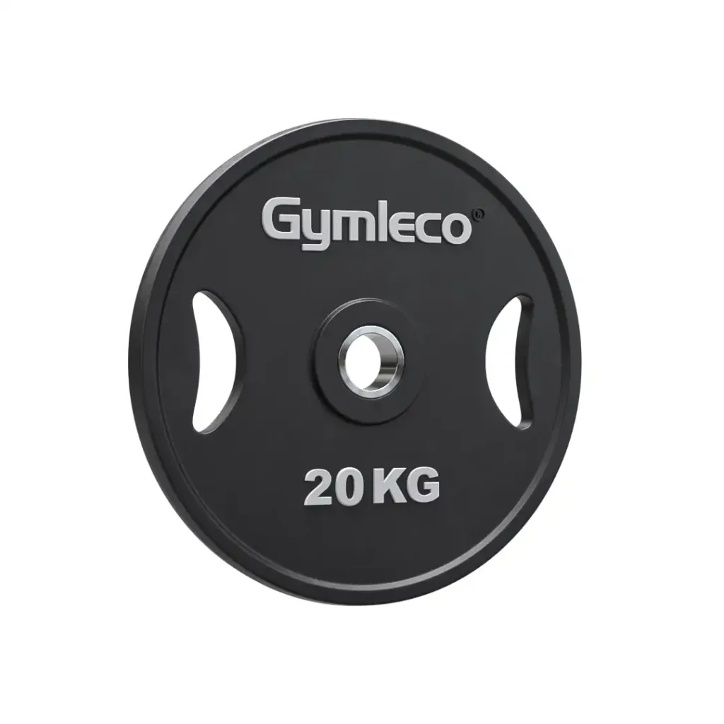 gymleco viktskiva 20 kg i svart polyuretan