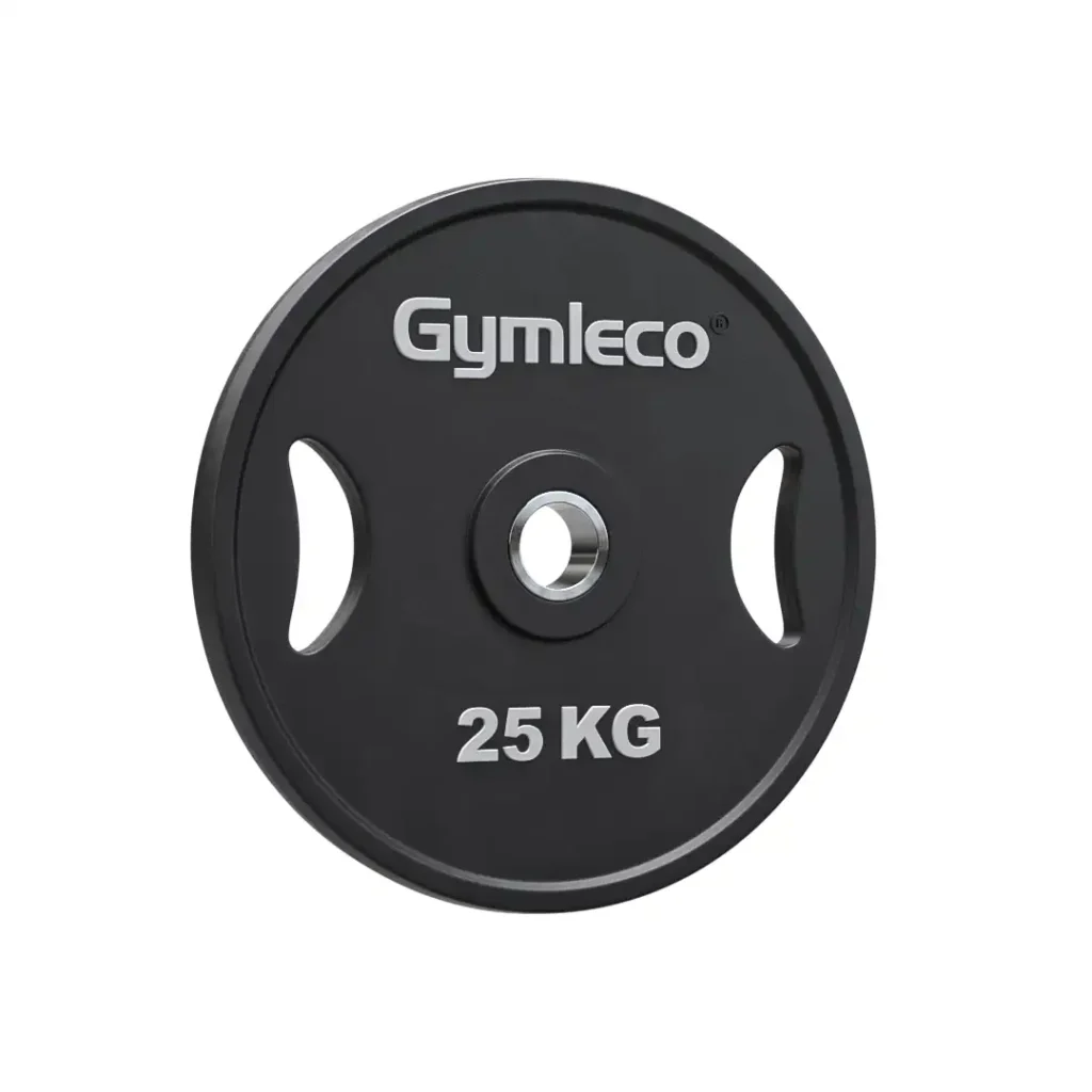 gymleco viktskiva 25 kg i svart polyuretan